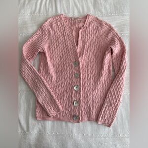 Belford Pink Button-Up Cable Cardigan